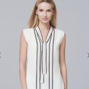 White House Black Market White Contrast Piping Size 2